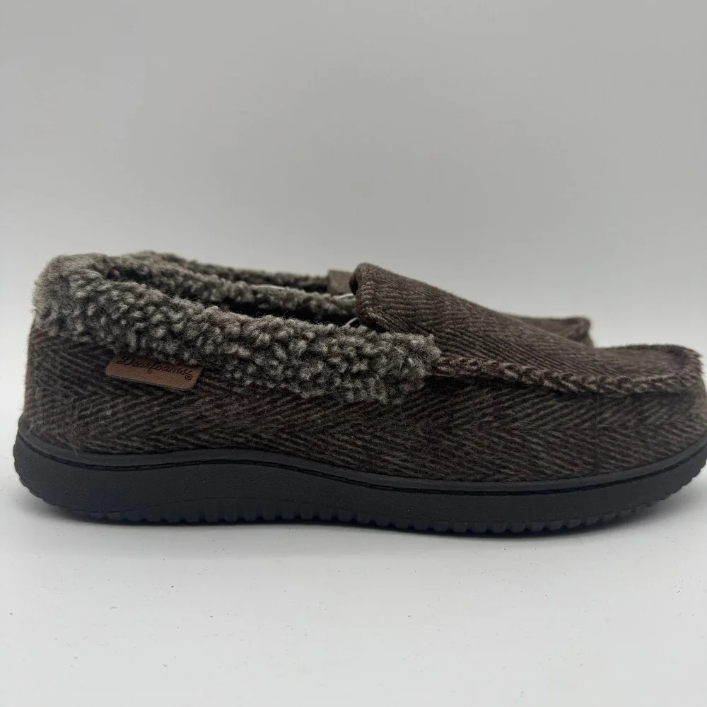 Dearfoams Men's Medium‎ 9-10 Brown Memory Foam Slipper Loafers NIB